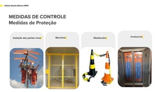 MEDIDAS DE CONTROLE
Medidas de Proteção
Safety/ Noções Básicas NR10
Isolação das partes vivas Invólucro
Obstáculos Involucros
Barreiras
 