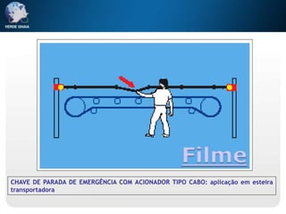 CHAVE DE PARADA DE EMERGÊNCIA COM ACIONADOR TIPO CABO: aplicação em esteira
transportadora
Filme
 