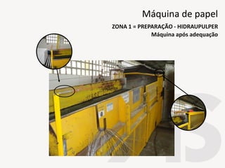 Máquina após adequação
ZONA 1 = PREPARAÇÃO - HIDRAUPULPER
Máquina de papel
 
