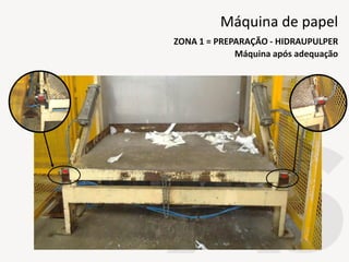 Máquina após adequação
ZONA 1 = PREPARAÇÃO - HIDRAUPULPER
Máquina de papel
 