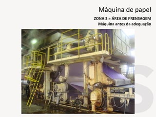 Máquina antes da adequação
ZONA 3 = ÁREA DE PRENSAGEM
Máquina de papel
 