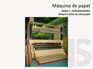 Máquina antes de adequação
ZONA 7 = REBOBINADEIRA
Máquina de papel
 