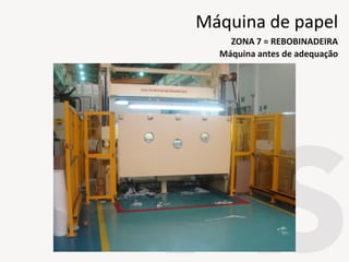 Máquina antes de adequação
ZONA 7 = REBOBINADEIRA
Máquina de papel
 