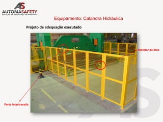 Equipamento: Calandra Hidráulica
Projeto de adequação executado
Monitor de área
Porta Intertravada
 