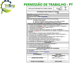 PERMISSÃO DE TRABALHO - PT
 