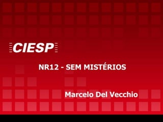 NR12 - SEM MISTÉRIOS
Marcelo Del Vecchio
 