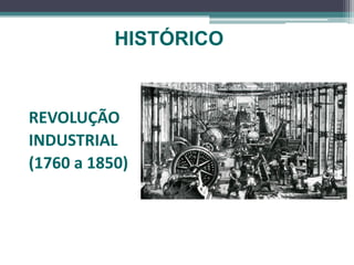 HISTÓRICO
REVOLUÇÃO
INDUSTRIAL
(1760 a 1850)
 