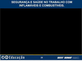 25
SEGURANÇA E SAÚDE NO TRABALHO COM
INFLAMÁVEIS E COMBUSTIVEIS.
 
