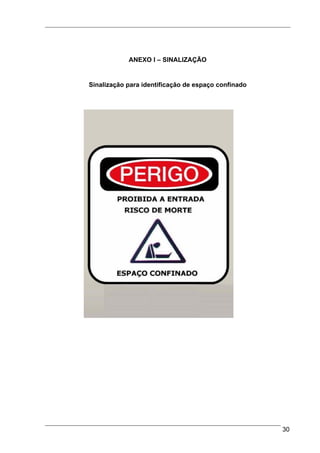 ANEXO I – SINALIZAÇÃO


Sinalização para identificação de espaço confinado




                                                     30
 
