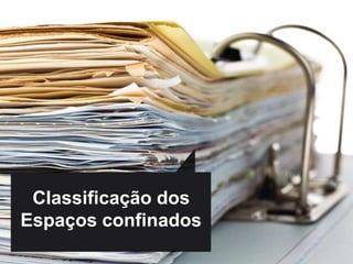 Classificação dos
Espaços confinados
 