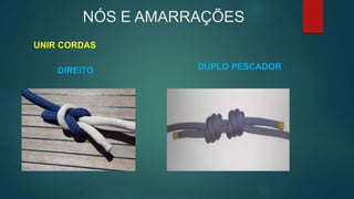 NÓS E AMARRAÇÕES
UNIR CORDAS
DIREITO DUPLO PESCADOR
 