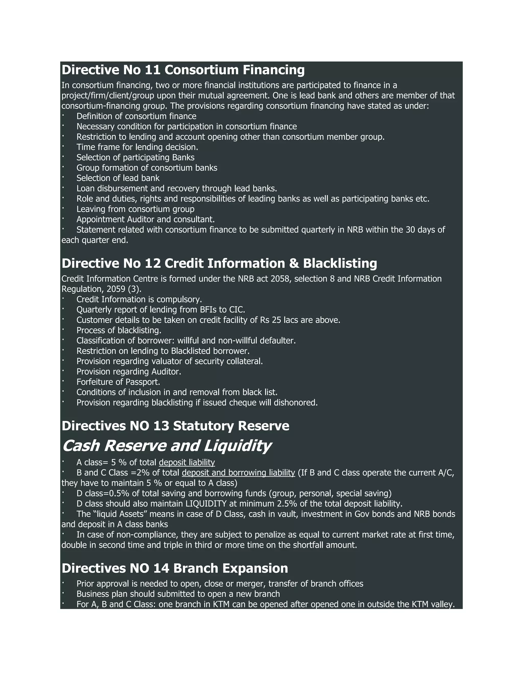 Nrb directives and their compliance PDF