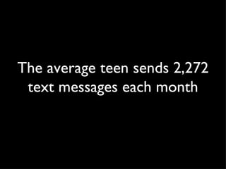 The average teen sends 2,272 text messages each month 