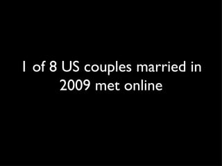 1 of 8 US couples married in 2009 met online 