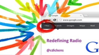 Redefining Radio
@cdickens
 