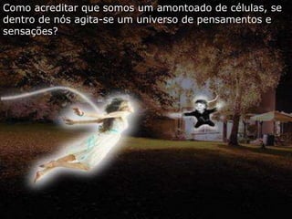 Como acreditar que somos um amontoado de células, se 
dentro de nós agita-se um universo de pensamentos e 
sensações? 
 
