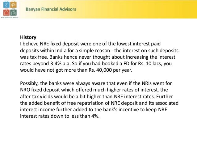 Tax Free Investments Nri Nre Fixed Deposits