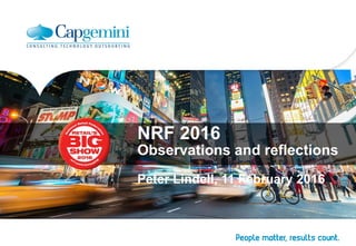 NRF 2016
Observations and reflections
Peter Lindell, 11 February 2016
 