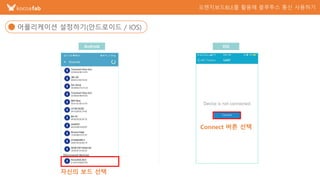 3
어플리케이션 설정하기(안드로이드 / IOS)
Connect 버튼 선택
CONNECT
Android IOS
자신의 보드 선택
 