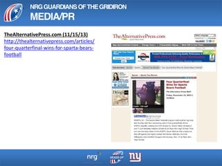 NRGGUARDIANSOFTHEGRIDIRON
THANK YOU, NRG!
Click above for a special message from the West Hempstead Broncos Youth Football...