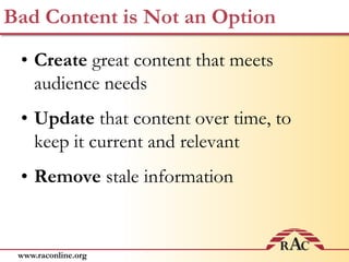 Where Do Audiences and Objectives Intersect?Content Sweet Spot