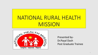NATIONAL RURAL HEALTH
MISSION
1
Presented by-
Dr.Payal Dash
Post Graduate Trainee
 