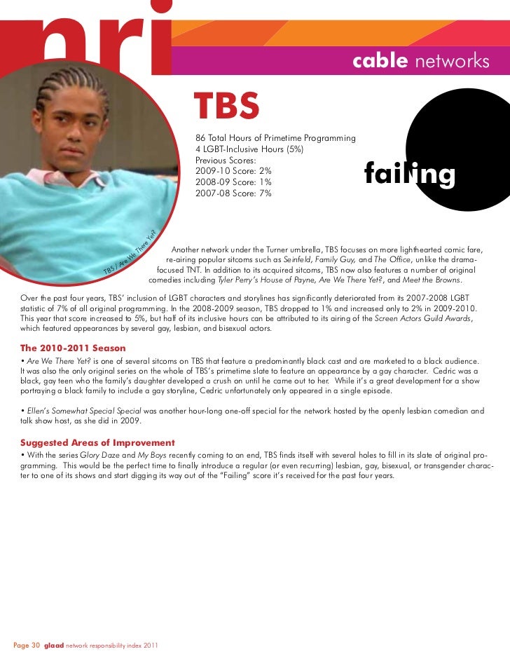 GLAAD Network Responsibility Index (NRI) 2010-2011 Slide 30