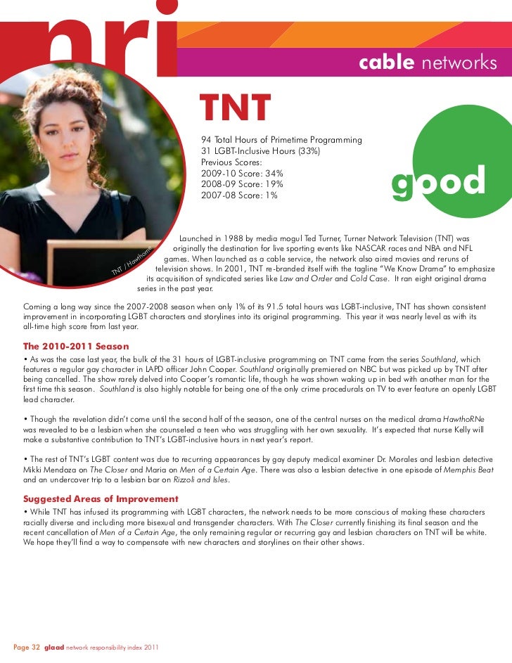 GLAAD Network Responsibility Index (NRI) 2010-2011 Slide 32