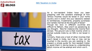 NRI Taxation in India
 