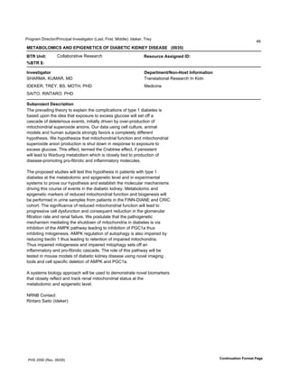 !"#$"%&'()"*+,#"-!").+)/%0'1.2*3,)$%,#"'45%3,6'7)"3,6'8)990*:;'19*<*"6'="*>
                                                                                                                            ?@
!"#$%&'&!()*+$,-+".(/","#()*+&0+-($%"#()+1(-,"2+-(*"$*"+++344567

%#9+<=>?;         A#00%B#"%,)2*'C*3*%"+D                              9ABEMFNA+$BB>C=AO+(-;
8%#9+:;

(=@AB?>CD?EF                                                          -AGDF?HA=?I,E=JKEB?+(=LEFHD?>E=
FGHC8H6'EI8HC6'8(                                                     ="%.30%,)#.%0'C*3*%"+D'1.'E)9.
1(JEJC6'=CJK6'LF6'8M=G6'!G(                                           8*9)+).*
FH1=M6'C1N=HCM6'!G(

*MPGFEQAN?+-ABNF>G?>E=
=D*'/"*2%)0).$',D*#">',#'*O/0%).',D*'+#&/0)+%,)#.3'#P',>/*'Q'9)%B*,*3')3
B%3*9'R/#.',D*')9*%',D%,'*O/#3R"*',#'*O+*33'$0R+#3*'S)00'3*,'#PP'%
+%3+%9*'#P'9*0*,*")#R3'*2*.,36').),)%00>'9")2*.'B>'#2*"T/"#9R+,)#.'#P
&),#+D#.9")%0'3R/*"#O)9*'%.)#.3U'MR"'9%,%'R3).$'+*00'+R0,R"*6'%.)&%0
	*03'%.9'DR&%.'3RBV*+,3'3,"#.$0>'P%2#"3'%'+#&/0*,*0>'9)PP*"*.,
D>/#,D*3)3U'W*'D>/#,D*3)X*',D%,'&),#+D#.9")%0'PR.+,)#.'%.9'&),#+D#.9")%0
3R/*"#O)9*'%.)#.'/"#9R+,)#.')3'3DR,'9#S.').'"*3/#.3*',#'*O/#3R"*',#
*O+*33'$0R+#3*U'=D)3'*PP*+,6',*"&*9',D*'A"%B,"**'*PP*+,6')P'/*"3)3,*.,
S)00'0*%9',#'W%"BR"$'&*,%B#0)3&'SD)+D')3'+0#3*0>',)*9',#'/"#9R+,)#.'#P
9)3*%3*T/"#&#,).$'/"#TP)B"#,)+'%.9').P0%&&%,#">' *+R0*3U

=D*'/"#/#3*9'3,R9)*3'S)00',*3,',D)3'D>/#,D*3)3').'/%,)*.,3'S),D',>/*'Q
9)%B*,*3'%,',D*'&*,%B#0#&)+'%.9'*/)$*.*,)+'0*2*0'%.9').'*O/*")&*.,%0
3>3,*&3',#'/"#2*'#R"'D>/#,D*3)3'%.9'*3,%B0)3D',D*' *+R0%"'&*+D%.)3&3
9")2).$',D)3'+#R"3*'#P'*2*.,3').',D*'9)%B*,)+'<)9.*>U'8*,%B#0#&)+'%.9
*/)$*.*,)+'&%"<*"3'#P'"*9R+*9'&),#+D#.9")%0'PR.+,)#.'%.9'B)#$*.*3)3'S)00
B*'/*"P#"&*9').'R").*'3%&/0*3'P"#&'/%,)*.,3').',D*'71NNT(1HNJ'%.9'AC1A
+#D#",U'=D*'3)$.)P)+%.+*'#P'"*9R+*9'&),#+D#.9")%0'PR.+,)#.'S)00'0*%9',#
/"#$"*33)2*'+*00'9>3PR.+,)#.'%.9'+#.3*YR*.,'"*9R+,)#.').',D*'$0#&*"R0%"
P)0,"%,)#.'"%,*'%.9'"*.%0'P%)0R"*U'W*'/#3,R0%,*',D%,',D*'/%,D#$*.*,)+
&*+D%.)3&'&*9)%,).$',D*'3DR,9#S.'#P'&),#+D#.9")%').'9)%B*,*3')3'2)%
).D)B),)#.'#P',D*'H8!E'/%,DS%>'0*%9).$',#').D)B),)#.'#P'!ZAQ%',DR3
).D)B),).$'&),#$*.*3)3U'H8!E'"*$R0%,)#.'#P'%R,#/D%$>')3'%03#')&/%)"*9'B>
"*9R+).$'B*+0).'Q',DR3'0*%9).$',#'"*,*.,)#.'#P')&/%)"*9'&),#+D#.9")%U
=DR3')&/%)"*9'&),#$*.*3)3'%.9')&/%)"*9'&),#/D%$>'3*,3'#PP'%.
).P0%&&%,#">'%.9'/"#TP)B"#,)+'+%3+%9*U'=D*'"#0*'#P',D)3'/%,DS%>'S)00'B*
,*3,*9').'&#R3*'	*03'#P'9)%B*,)+'<)9.*>'9)3*%3*'R3).$'.#2*0')&%$).$
,##03'%.9'+*00'3/*+)P)+'9*0*,)#.'#P'H8!E'%.9'!ZAQ%U

H'3>3,*&3'B)#0#$>'%//"#%+D'S)00'B*'R3*9',#'9*&#.3,"%,*'.#2*0'B)#&%"<*"3
,D%,'+0#3*0>'"*P0*+,'%.9',"%+<'"*.%0'&),#+D#.9")%0'3,%,R3'%,',D*
&*,%B#0#&)+'%.9'*/)$*.*,)+'0*2*0U

NCNL'A#.,%+,;
C).,%"#'F%),#'419*<*":




 !GF'[]^'4C*2U'^@-^]:                                                                                  )E=?>=MD?>E=+0EFHD?+.DCA
 