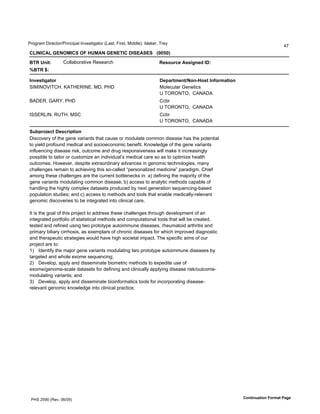 !"#$"%&'()"*+,#"-!").+)/%0'1.2*3,)$%,#"'45%3,6'7)"3,6'8)990*:;'19*<*"6'="*>
                                                                                                                            ?@
!"#$#!%"&'($)*#!+&),&-.*%$&'($(/#!&0#+(%+(+&&&122324

6/7&.:;<9         A#00%B#"%,)2*'C*3*%"+D                              7>?BICJ>&%??;@:>K	
56/7&89

#:=>?<;@A<BC                                                          0>DAC<E>:<F$B:G-B?<&#:HBCEA<;B:
K181IHL1=AM6'NJ=MOC1IO6'8(6'!M(                                       8#0*+E0%"'F*.*,)+3
                                                                      G'=HCHI=H6''AJIJ(J
PJ(OC6'FJCQ6'!M(                                                      A+B"
                                                                      G'=HCHI=H6''AJIJ(J
1KKOC51I6'CG=M6'8KA                                                   A+B"
                                                                      G'=HCHI=H6''AJIJ(J

+ILDCBM>J<&0>?JC;D<;B:
()3+#2*">'#R',D*'$*.*'2%")%.,3',D%,'+%E3*'#"'	E0%,*'+#&&#.'9)3*%3*'D%3',D*'/#,*.,)%0'
,#'>)*09'/"#R#E.9'&*9)+%0'%.9'3#+)#*+#.#&)+'B*.*R),S'N.#T0*9$*'#R',D*'$*.*'2%")%.,3'
).R0E*.+).$'9)3*%3*'")3<6'#E,+#&*'%.9'9"E$'"*3/#.3)2*.*33'T)00'&%<*'),').+"*%3).$0>'
/#33)B0*',#',%)0#"'#"'+E3,#&)U*'%.').9)2)9E%0V3'&*9)+%0'+%"*'3#'%3',#'#/,)&)U*'D*%0,D'
#E,+#&*3S'M#T*2*"6'9*3/),*'*W,"%#"9).%">'%92%.+*3').'$*.#&)+',*+D.#0#$)*36'&%.>'
+D%00*.$*3'"*&%).',#'%+D)*2).$',D)3'3#X+%00*9'Y/*"3#.%0)U*9'&*9)+).*Z'/%"%9)$&S'AD)*R'
%&#.$',D*3*'+D%00*.$*3'%"*',D*'+E""*.,'B#,,0*.*+<3').;'%:'9*R).).$',D*'&%[#"),>'#R',D*'
$*.*'2%")%.,3'	E0%,).$'+#&&#.'9)3*%3*'B:'%++*33',#'%.%0>,)+'&*,D#93'+%/%B0*'#R'
D%.90).$',D*'D)$D0>'+#&/0*W'9%,%3*,3'/"#9E+*9'B>'.*W,'$*.*"%,)#.'3*]E*.+).$XB%3*9'
/#/E0%,)#.'3,E9)*3'%.9'+:'%++*33',#'&*,D#93'%.9',##03',D%,'*.%B0*'&*9)+%00>X"*0*2%.,'
$*.#&)+'9)3+#2*")*3',#'B*').,*$"%,*9').,#'+0).)+%0'+%"*S'

1,')3',D*'$#%0'#R',D)3'/"#[*+,',#'%99"*33',D*3*'+D%00*.$*3',D"#E$D'9*2*0#/&*.,'#R'%.'
).,*$"%,*9'/#",R#0)#'#R'3,%,)3,)+%0'&*,D#93'%.9'+#&/E,%,)#.%0',##03',D%,'T)00'B*'+"*%,*96'
,*3,*9'%.9'"*R).*9'E3).$',T#'/"#,#,>/*'%E,#)&&E.*'9)3*%3*36'"D*E&%,#)9'%",D"),)3'%.9'
/")&%">'B)0)%">'+)""D#3)36'%3'*W*&/0%"3'#R'+D"#.)+'9)3*%3*3'R#"'TD)+D')&/"#2*9'9)%$.#3,)+'
%.9',D*"%/*E,)+'3,"%,*$)*3'T#E09'D%2*'D)$D'3#+)*,%0')&/%+,S'=D*'3/*+)R)+'%)&3'#R'#E"'
/"#[*+,'%"*',#;
^: 19*.,)R>',D*'&%[#"'$*.*'2%")%.,3'	E0%,).$',T#'/"#,#,>/*'%E,#)&&E.*'9)3*%3*3'B>'
,%"$*,*9'%.9'TD#0*'*W#&*'3*]E*.+).$
_: (*2*0#/6'%//0>'%.9'9)33*&).%,*'B)#&*,")+'&*,D#93',#'*W/*9),*'E3*'#R'
*W#&*-$*.#&*X3+%0*'9%,%3*,3'R#"'9*R).).$'%.9'+0).)+%00>'%//0>).$'9)3*%3*'")3<-#E,+#&*X
	E0%,).$'2%")%.,3'%.9'''
`: (*2*0#/6'%//0>'%.9'9)33*&).%,*'B)#).R#"&%,)+3',##03'R#"').+#"/#"%,).$'9)3*%3*X
"*0*2%.,'$*.#&)+'<.#T0*9$*').,#'+0).)+%0'/"%+,)+*S




 !MK'_abc'4C*2S'cd-cb:                                                                                  !B:<;:IA<;B:&,BCEA<&NA@>
 