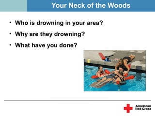 Your Neck of the Woods

• Who is drowning in your area?
• Why are they drowning?
• What have you done?
 