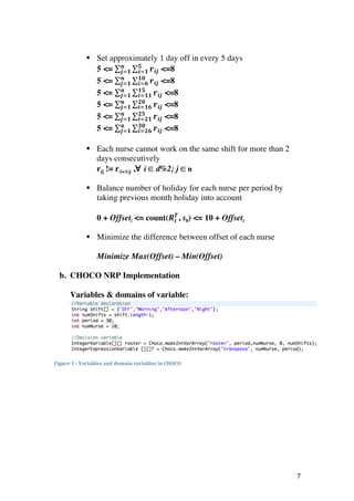 Nurse Rostering Problem - A comparison between Constraint Programming ...