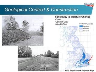 Geological Context & Construction
                      Sensitivity to Moisture Change
                      •Gault
                      •London Clay
                      •Weald Clay




                               BGS Swell-Shrink Potential Map
 