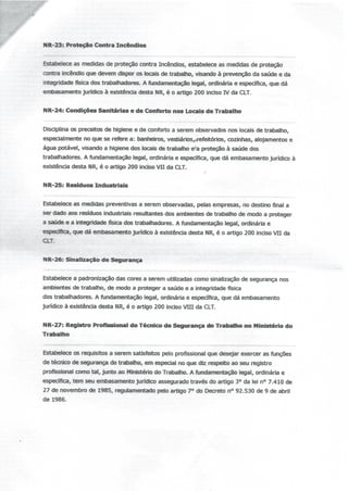 Nr segurança do trabalho