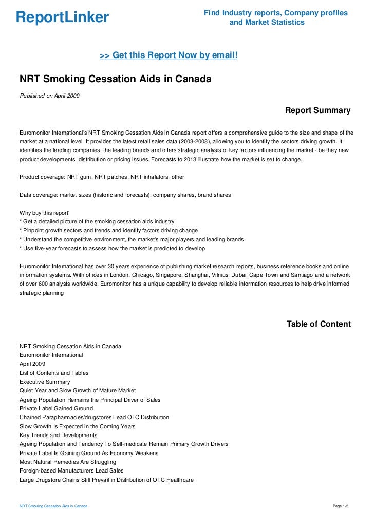NRT Smoking Cessation Aids in Canada