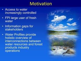MotivationAccess to water increasingly controlled