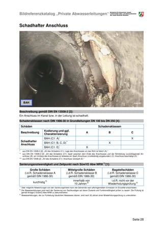Bildreferenzkatalog „Private Abwasserleitungen“
Seite 29
Schadhafter Nennweiten-, Werkstoffwechsel
Beschreibung:
Ein Nennw...