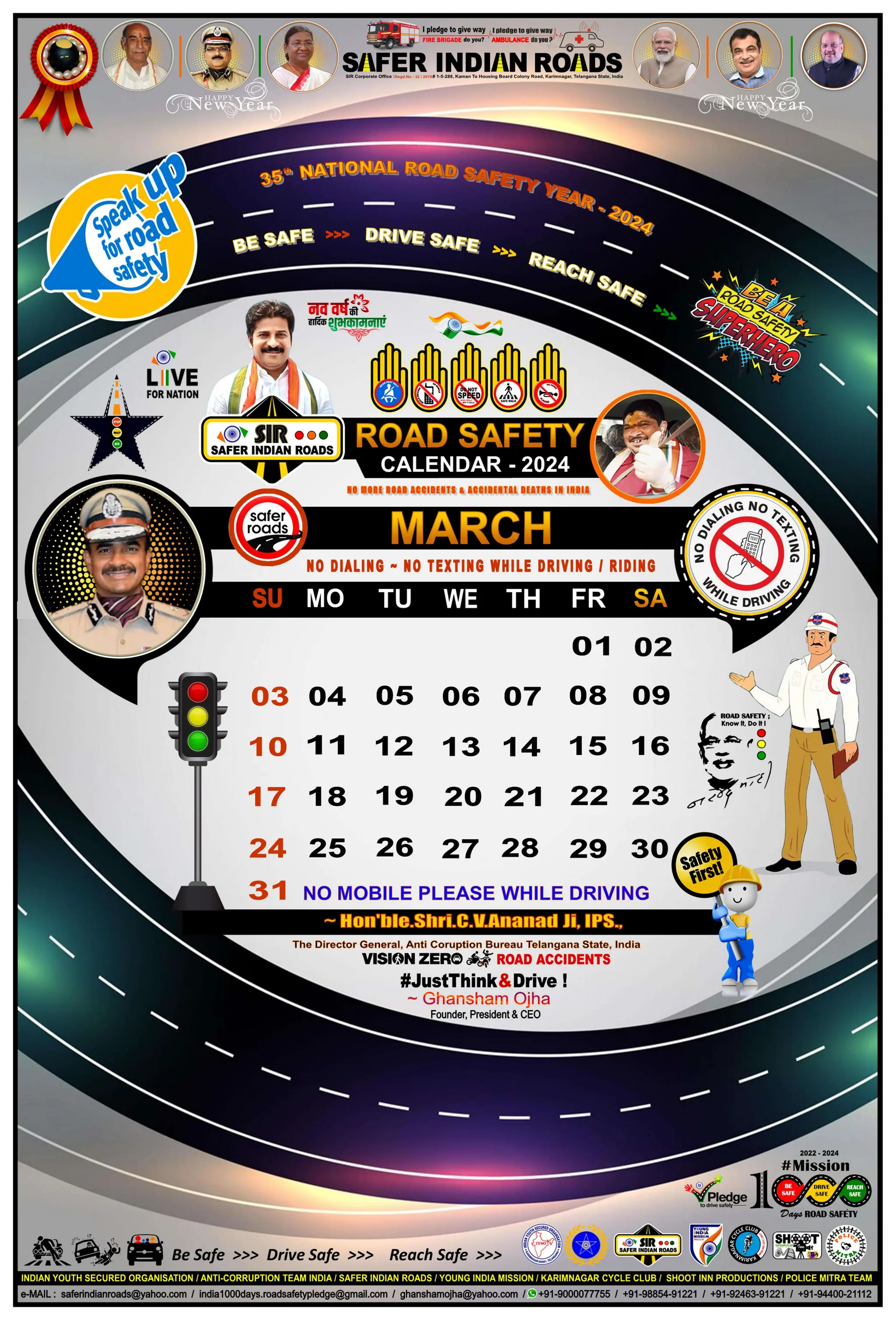 Road Safety Calendar 2024 Courtesy Safer Indian Roads PDF Road Safety Calendar 2024 Courtesy Safer Indian Roads PDF