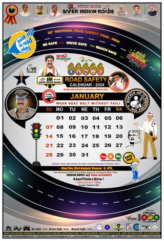 Road Safety Calendar 2024 Courtesy ~ Safer Indian Roads