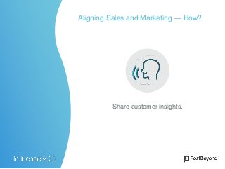 Aligning Sales and Marketing — How?
Share customer insights.
 