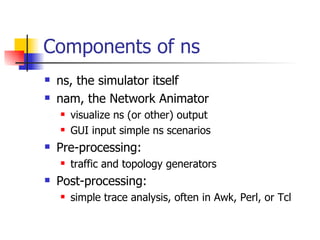 Ns 2 Network Simulator An Introduction | PPT
