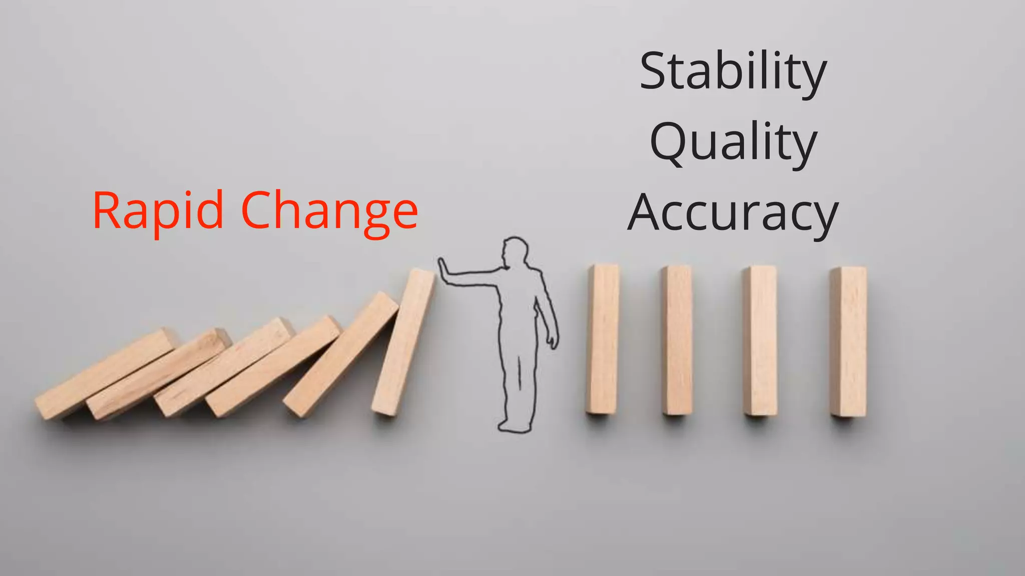 Rapid Change
Stability
Quality
Accuracy
 