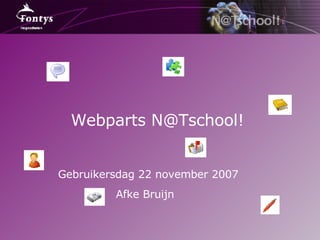 Webparts N@Tschool! Gebruikersdag 22 november 2007  Afke Bruijn   