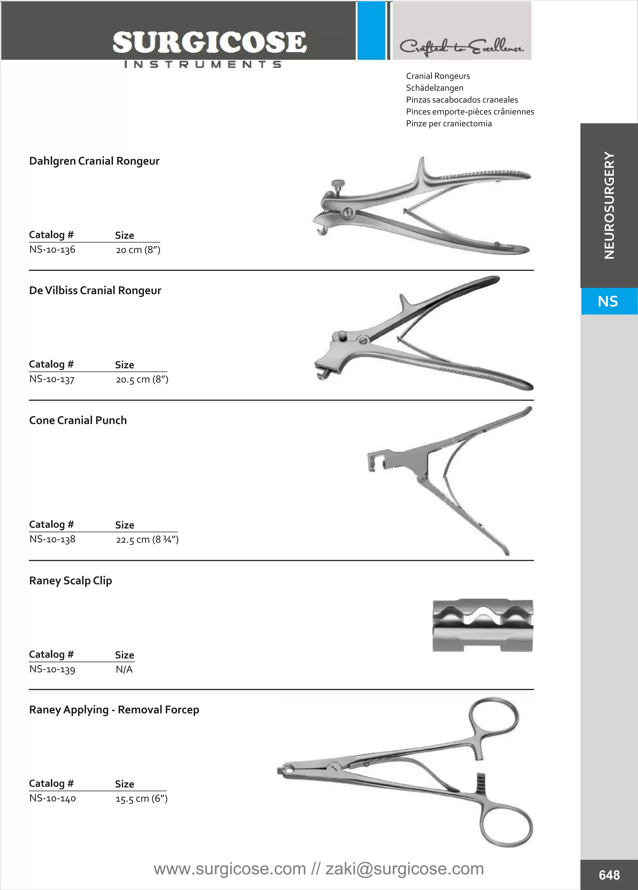 NEUROSURGERY INSTRUMENTS [SURGICOSE] | PDF