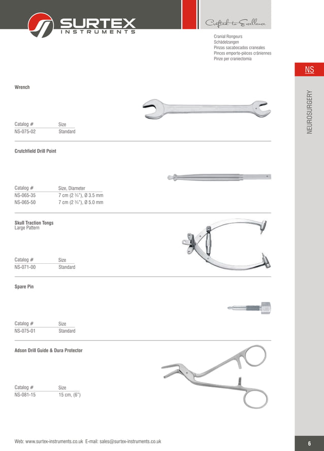 NEUROSURGERY INSTRUMENTS CATALOGUE | PDF