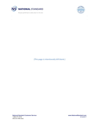 National Standard Customer Service: www.NationalStandard.com
1-800-777-1618 9/14/2017
405-372-7954 (fax)
(This page is intentionally left blank.)
 