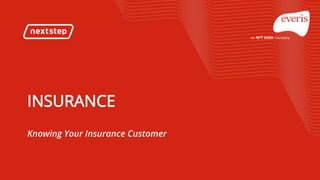 | INSURANCE – Knowing Your Insurance Customer
INSURANCE
Knowing Your Insurance Customer
 