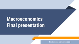 Macroeconomics
Final presentation
Nomunsor Soronzonbold
 