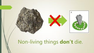 Non-living things don’t die.
 